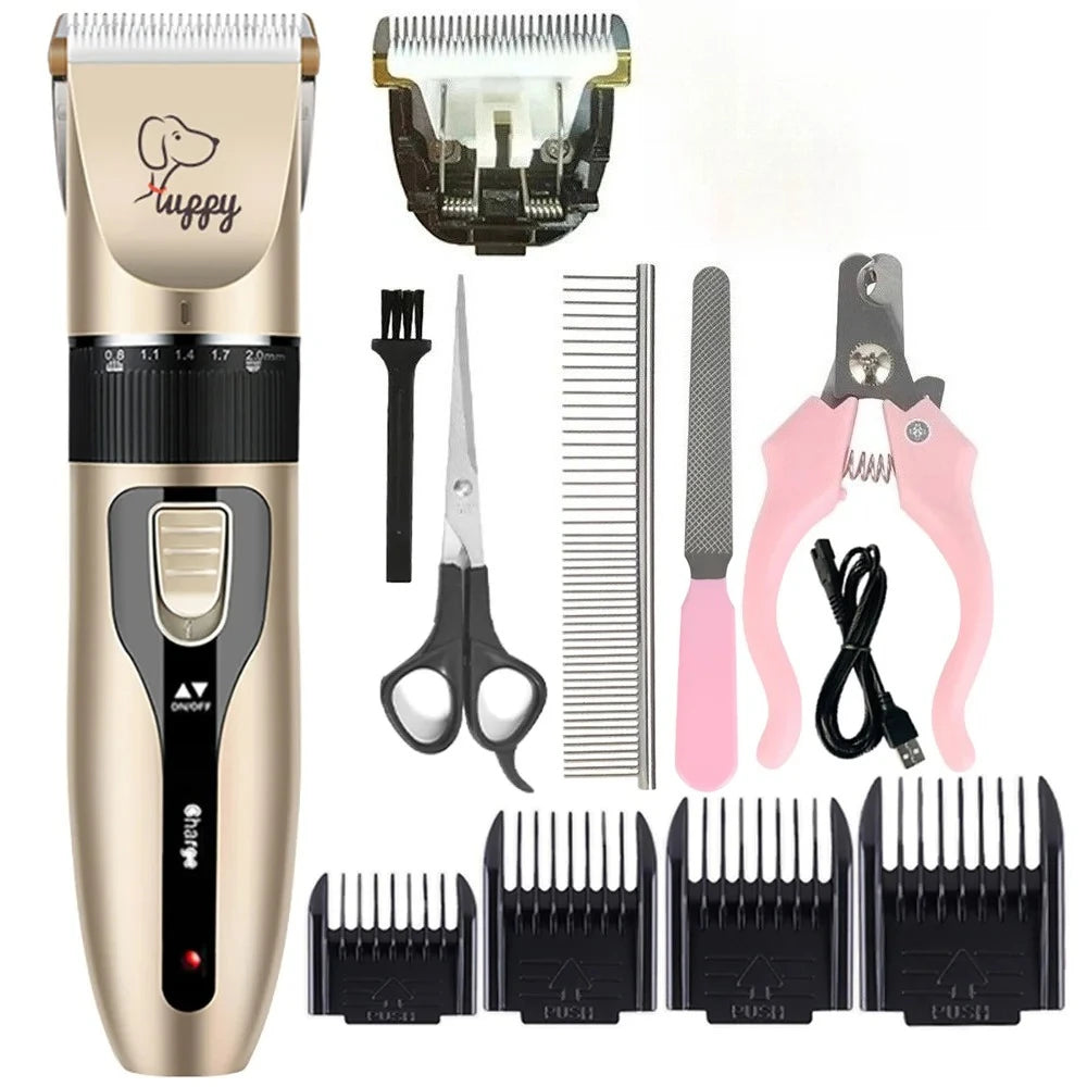 Máquina de cortar cabelo para animais de estimação/gato/coelho, aparador profissional, conjunto de barbeador para animais de estimação, sem fio, recarregável, promoções
