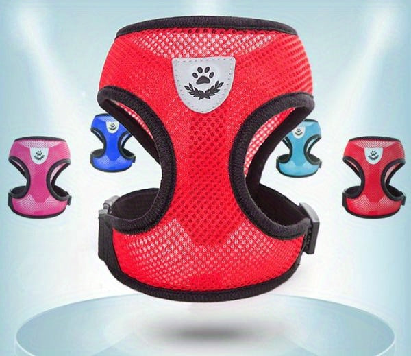 Reflective Pet Harness And Leash Set For Dogs And Cats, Adjustable Puppy Cat Vest Harness With Soft Mesh