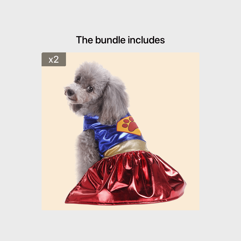 Pet Transformation Outfit/Super Paw Dress/Pet Dressup/Pet Costume/Geometric Pattern/Stylish Pet Fashion/Soft Pet Wear/Comfortable Fit/Small Pet Clothes/Animal Costume/Costume Collectors/Pet Owners