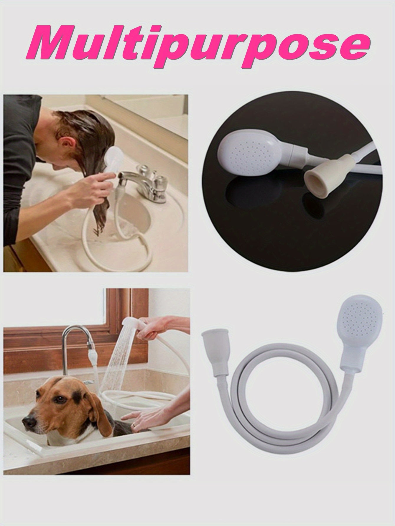1pc Faucet Washing Hair Shower Pet Cat Dog Bath Faucet Sprayer, Multi-purpose Faucet, Shower Spray Head Convenient Easy Installation