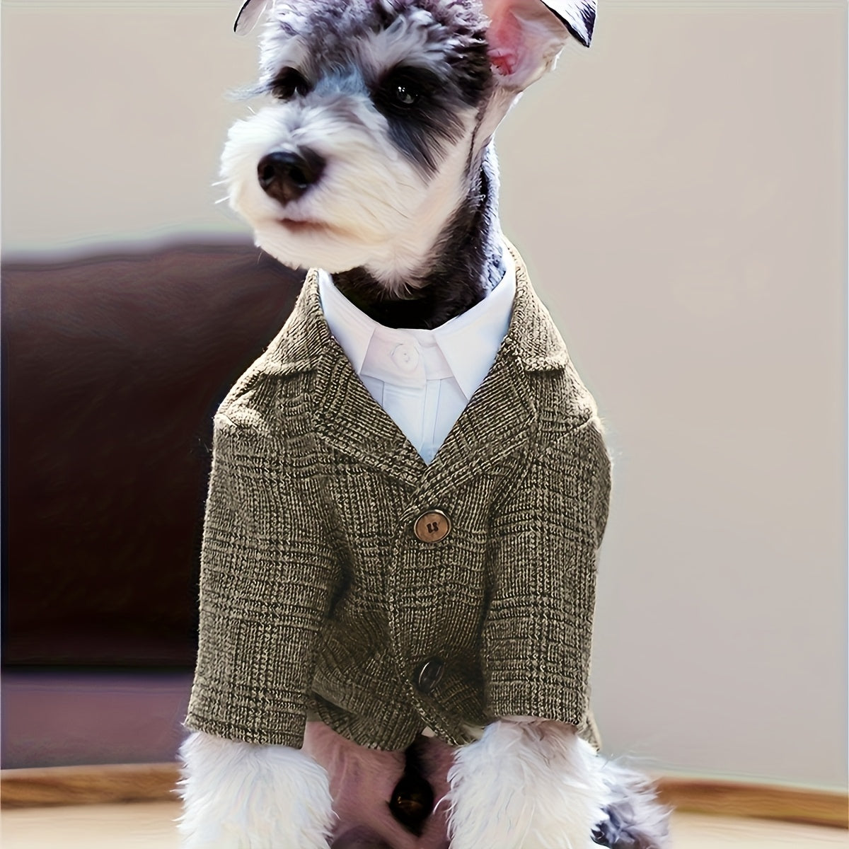 Plaid Print Pet Suit Jacket for Dog And for Wedding Formal Clothes Christmas Gift