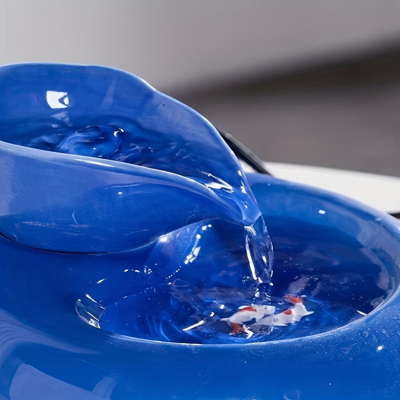 [Automatic Pet Water Dispenser] USB-Powered Automatic Pet Water Dispenser with Replaceable Filter | Modern Blue Design with White Accents, Hygienic Water Bowl for Cats & Dogs, No Battery Needed, Cat Water Fountain, Pet Hydrat