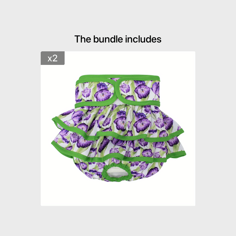 1pc Reusable & Washable Female Dog Diaper in Vibrant Floral Patterns | Soft, Breathable Polyester | Ideal for Heat Cycle & Incontinence | Easy to Use & Clean, Heat Cycle Care|Stylish Pet Wear|Washable Pet Item, Doggie Diapers