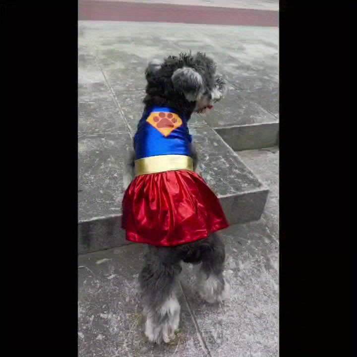 Pet Transformation Outfit/Super Paw Dress/Pet Dressup/Pet Costume/Geometric Pattern/Stylish Pet Fashion/Soft Pet Wear/Comfortable Fit/Small Pet Clothes/Animal Costume/Costume Collectors/Pet Owners