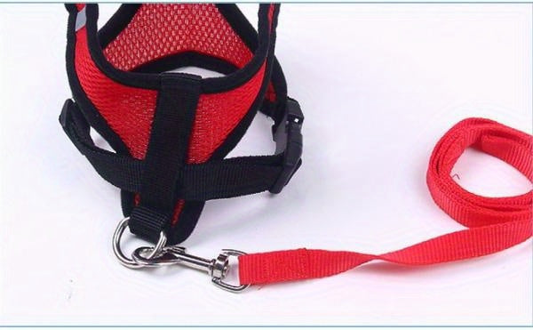 Reflective Pet Harness And Leash Set For Dogs And Cats, Adjustable Puppy Cat Vest Harness With Soft Mesh