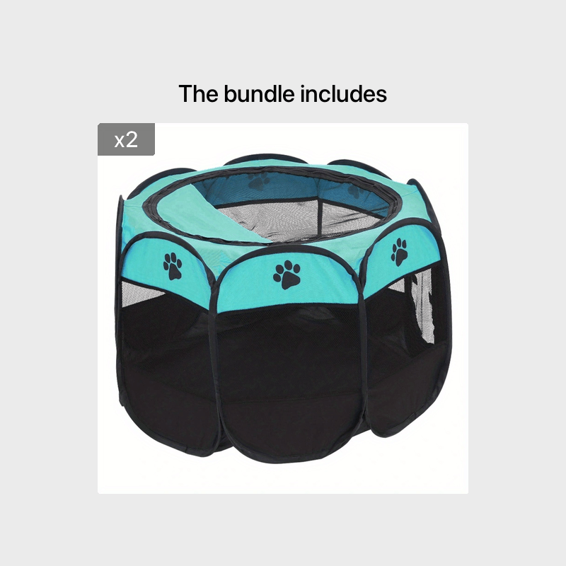 Octagonal Pet Fence Tent Oxford Cloth Scratch-Resistant Foldable Dog Cage for Dogs and Cats, Kennel Nest