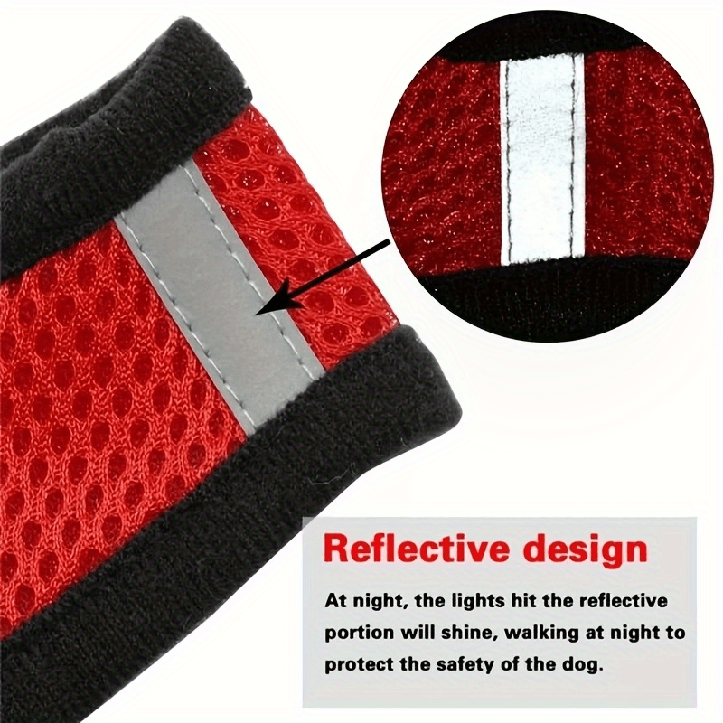 Reflective Pet Harness And Leash Set For Dogs And Cats, Adjustable Puppy Cat Vest Harness With Soft Mesh