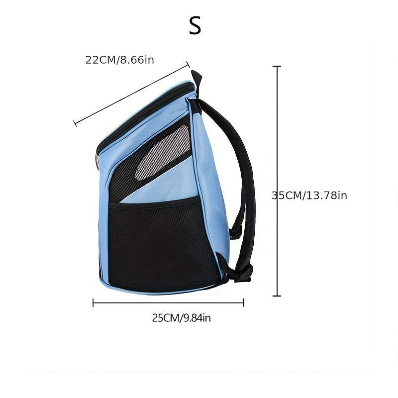 Foldable Pet Travel Carrier Backpack - Durable Red & Black, Breathable Mesh Design with Zipper Closure for Cats & Dogs, Portable Pet Carrier | Stylish Pet Gear | Durable Fabric