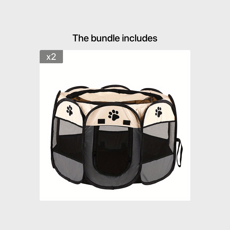 Octagonal Pet Fence Tent Oxford Cloth Scratch-Resistant Foldable Dog Cage for Dogs and Cats, Kennel Nest