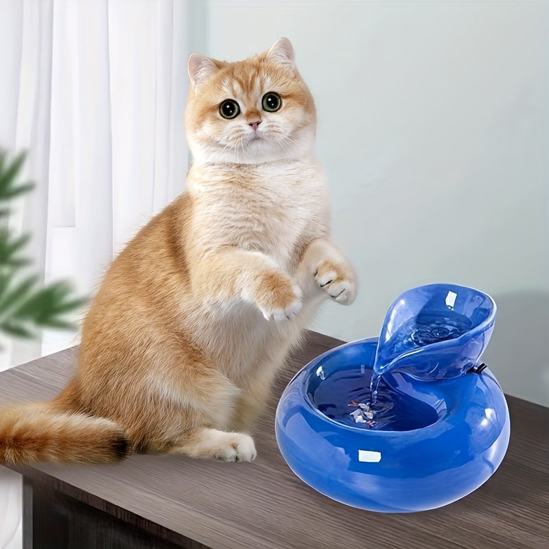 [Automatic Pet Water Dispenser] USB-Powered Automatic Pet Water Dispenser with Replaceable Filter | Modern Blue Design with White Accents, Hygienic Water Bowl for Cats & Dogs, No Battery Needed, Cat Water Fountain, Pet Hydrat