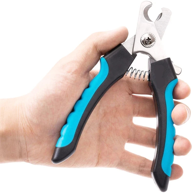 Cortador de unhas profissional para animais de estimação com guarda de segurança tesoura de aço inoxidável gato cão para cuidados com as garras suprimentos de preparação tamanho se encaixa
