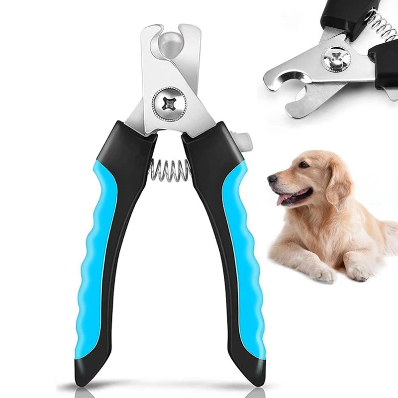 Cortador de unhas profissional para animais de estimação com guarda de segurança tesoura de aço inoxidável gato cão para cuidados com as garras suprimentos de preparação tamanho se encaixa