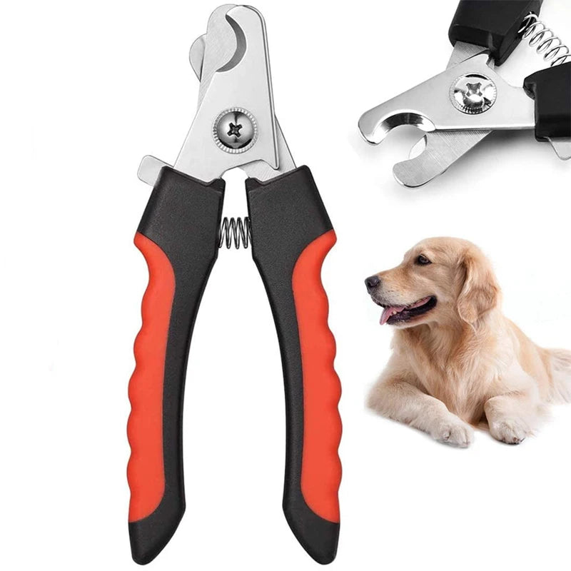 Cortador de unhas profissional para animais de estimação com guarda de segurança tesoura de aço inoxidável gato cão para cuidados com as garras suprimentos de preparação tamanho se encaixa