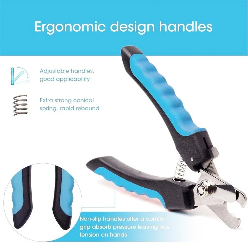 Cortador de unhas profissional para animais de estimação com guarda de segurança tesoura de aço inoxidável gato cão para cuidados com as garras suprimentos de preparação tamanho se encaixa