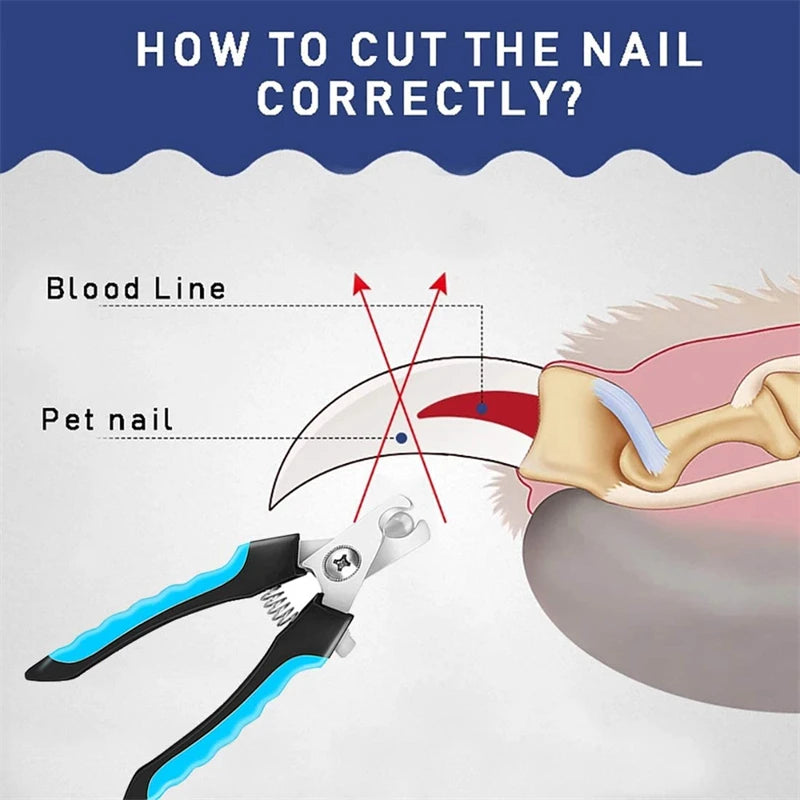 Cortador de unhas profissional para animais de estimação com guarda de segurança tesoura de aço inoxidável gato cão para cuidados com as garras suprimentos de preparação tamanho se encaixa