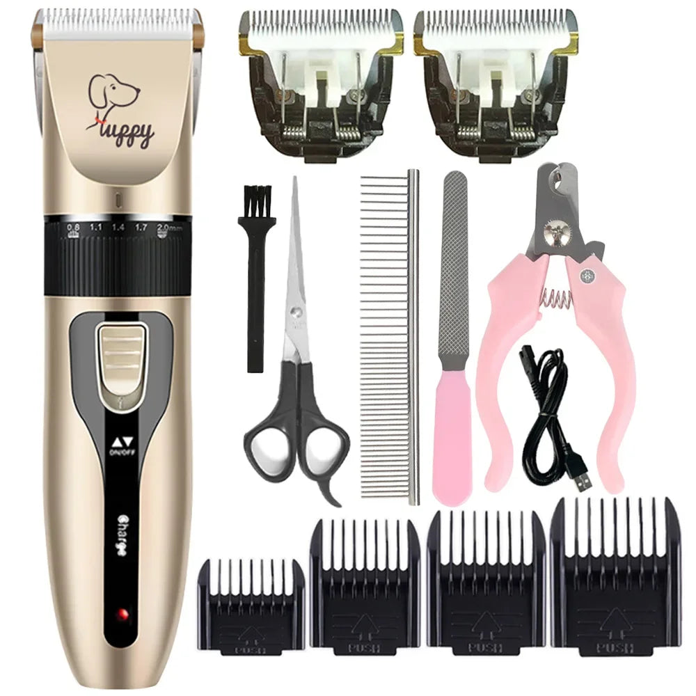 Máquina de cortar cabelo para animais de estimação/gato/coelho, aparador profissional, conjunto de barbeador para animais de estimação, sem fio, recarregável, promoções