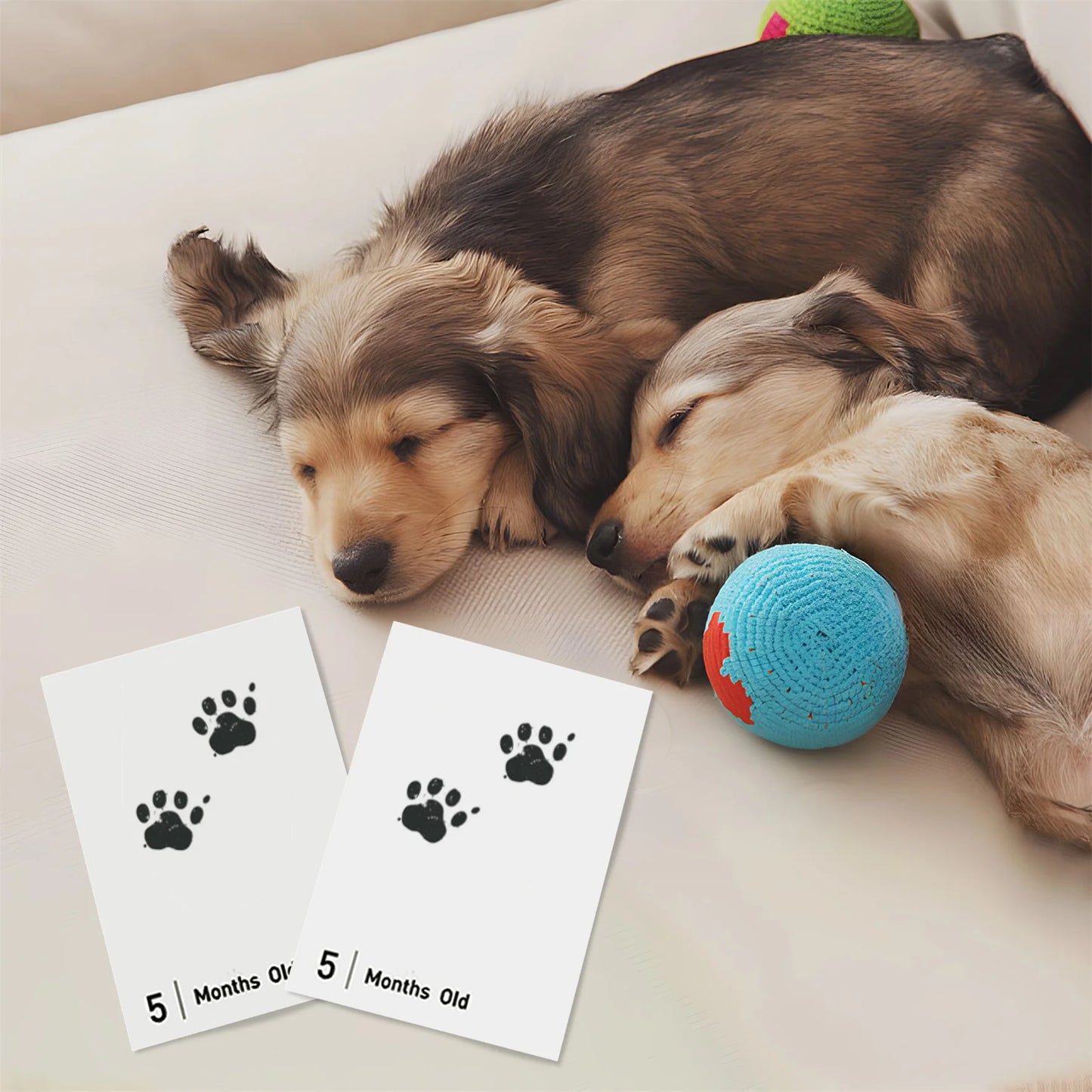 14 PCS Baby Month Newborn Inkless Hand Footprint Kit Paw Print Kit Pet Inkless Hand and Feet Stamp for Dogs 12 Months Baby Month