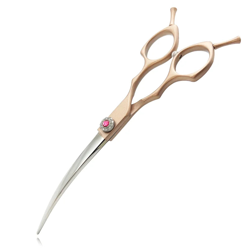 7inch Curved Chunkers Shears Stainless Steel Dog Grooming Cat Curved Scissor, Light Weight Special Designed Pet Grooming Supply