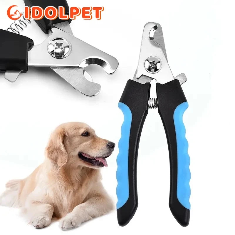 Cortador de unhas profissional para animais de estimação com guarda de segurança tesoura de aço inoxidável gato cão para cuidados com as garras suprimentos de preparação tamanho se encaixa