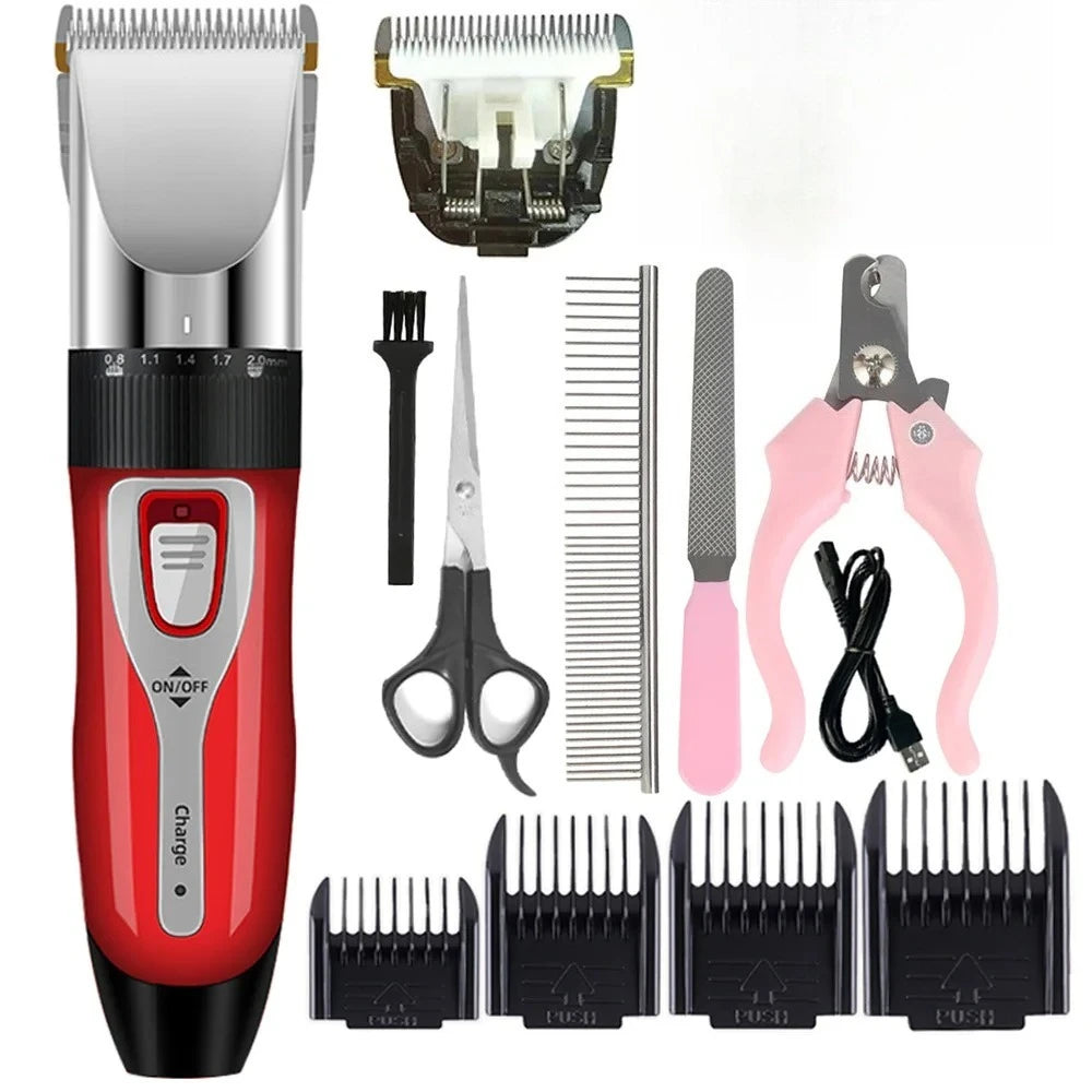 Máquina de cortar cabelo para animais de estimação/gato/coelho, aparador profissional, conjunto de barbeador para animais de estimação, sem fio, recarregável, promoções