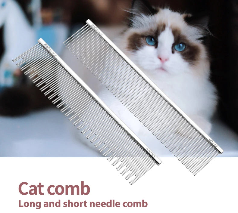 Fenice profissional anti-corrosão pente de aliciamento para cães gatos cônicos pinos de aço inoxidável suprimentos de preparação para animais de estimação