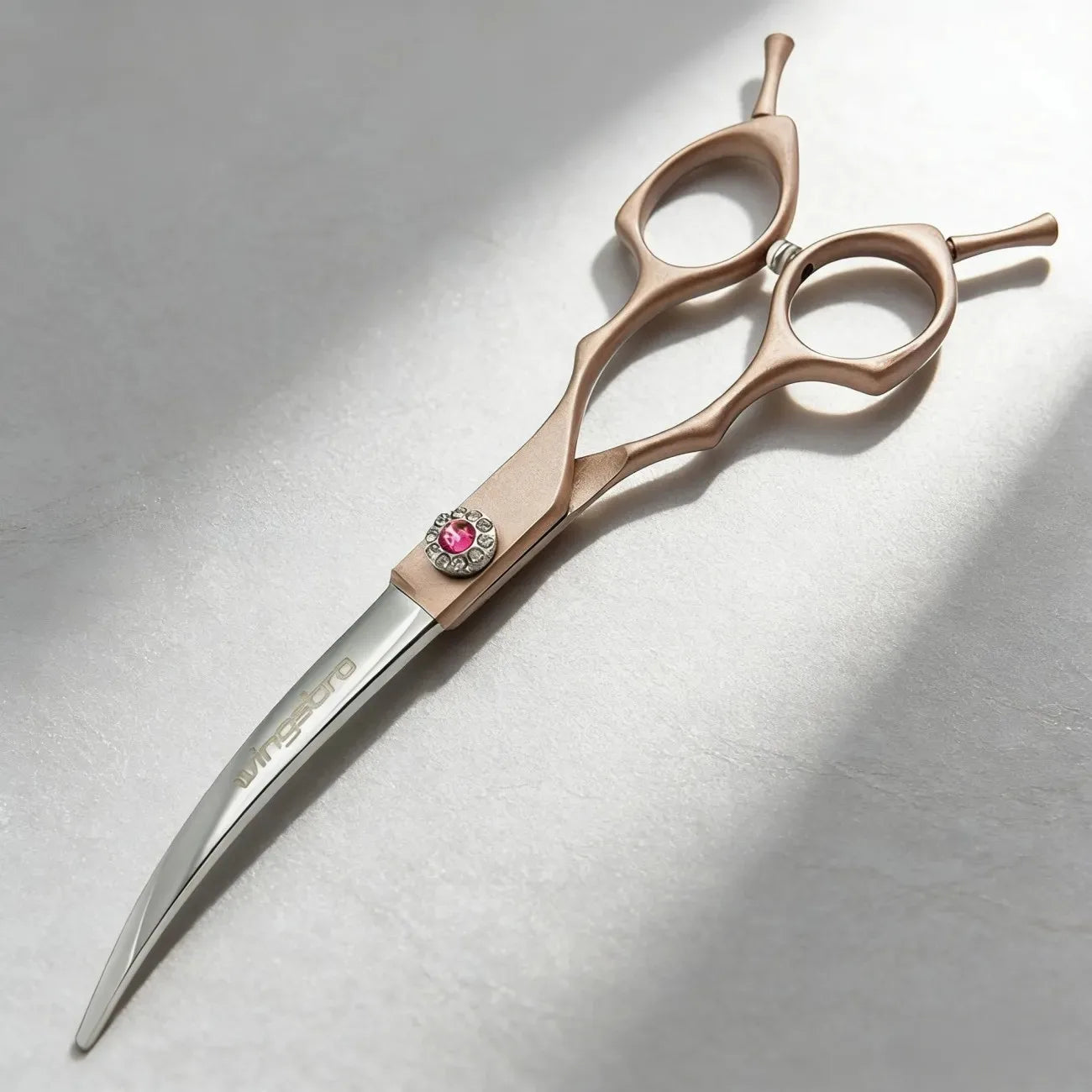 wingsbro 7 inch Pet Curved Scissors Stainless Steel Dog Grooming Shears Cat Curved Scissors Special Designed For Pet Grooming