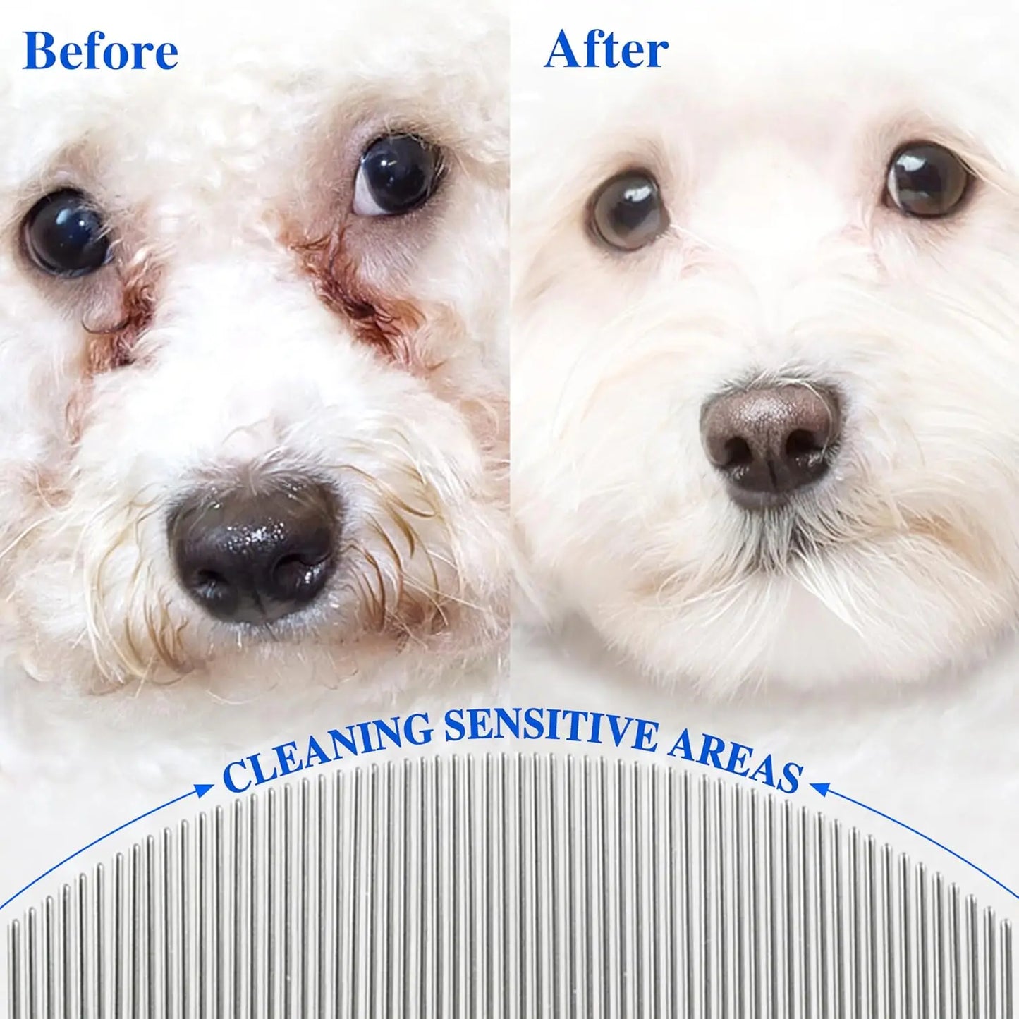 Flea Comb Cat Grooming Comb Set 2 Pcs/set Removes Mucus and Crust Small Lice Flea Combs Cats Supplies Pet Comb