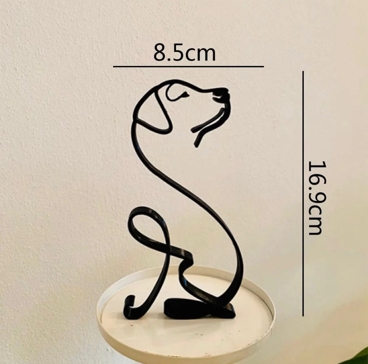 Dog Art Sculpture Metal Dog Abstract Minimalist Art Iron Figurines Office Desktop Accessories For Home Decoration Cute Miniature