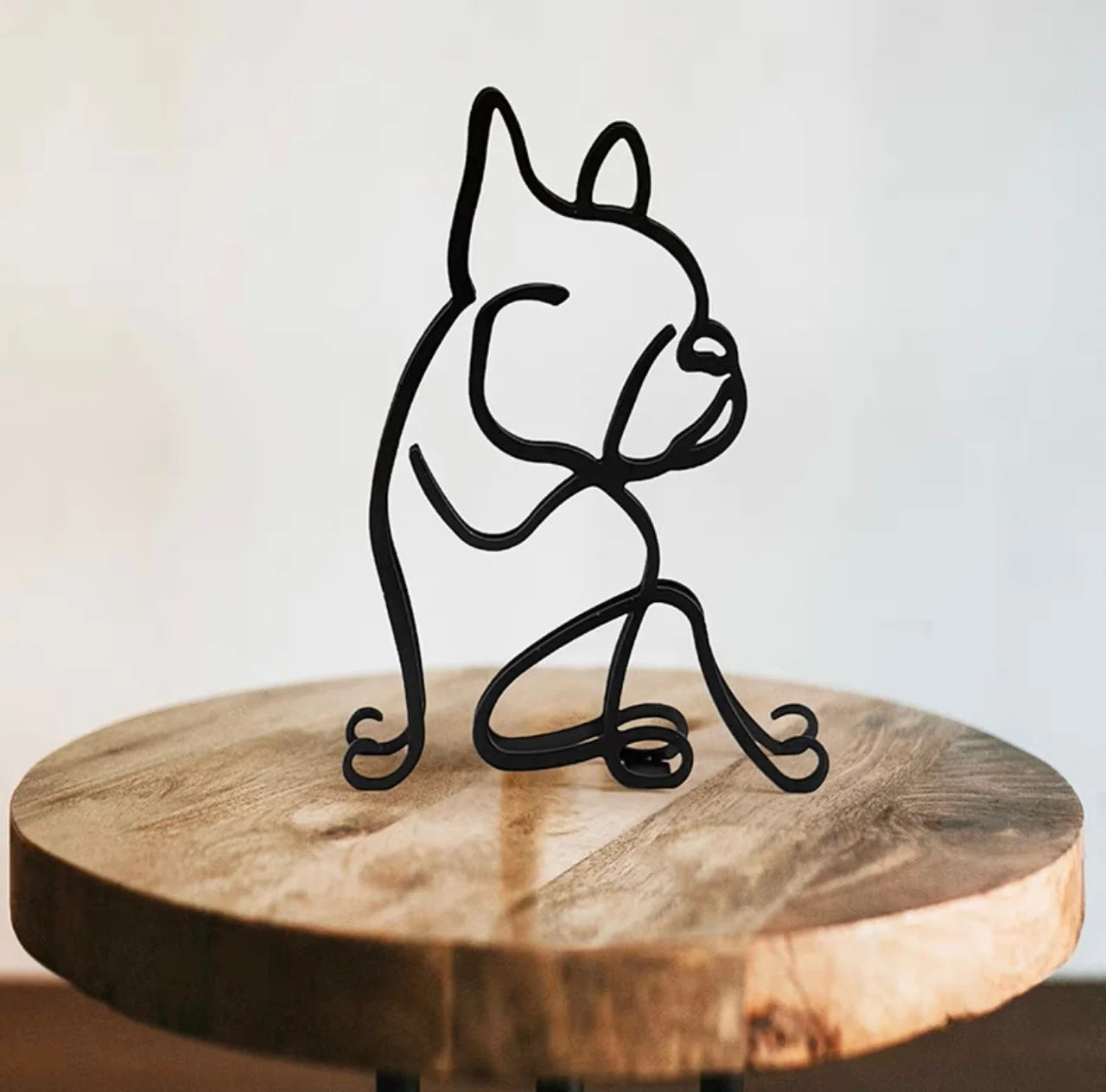 Dog Art Sculpture Metal Dog Abstract Minimalist Art Iron Figurines Office Desktop Accessories For Home Decoration Cute Miniature