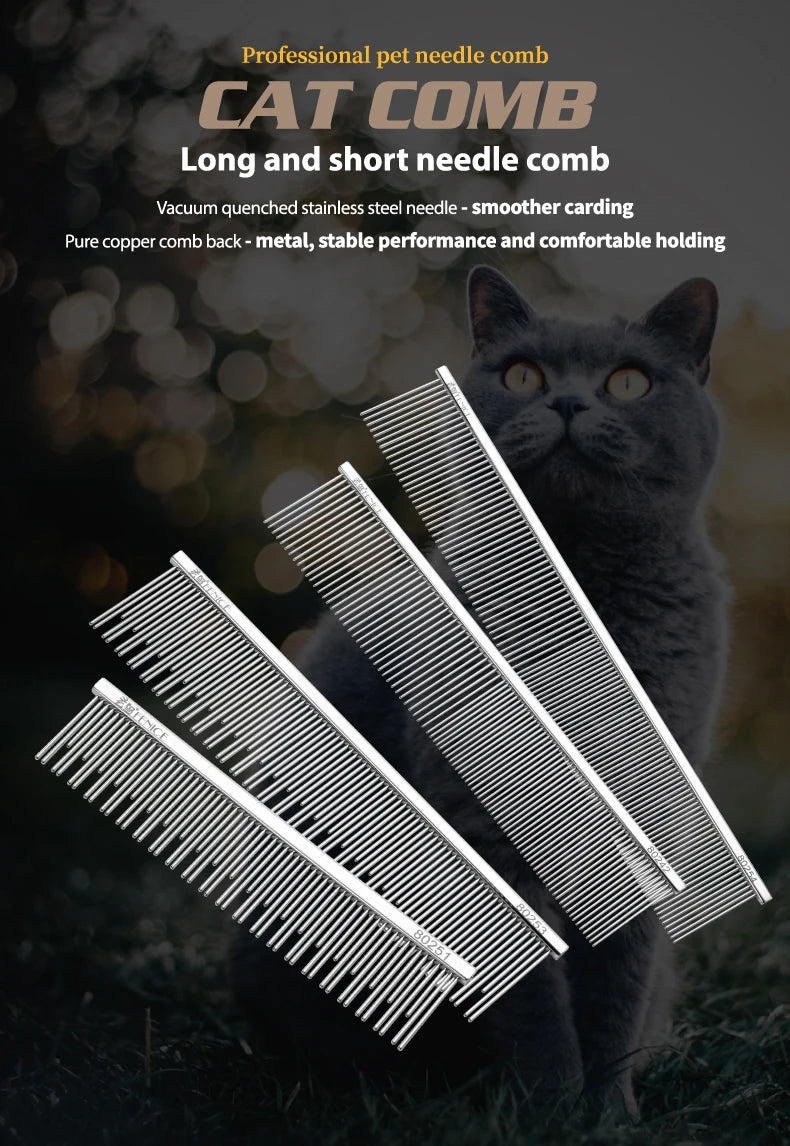 Fenice profissional anti-corrosão pente de aliciamento para cães gatos cônicos pinos de aço inoxidável suprimentos de preparação para animais de estimação