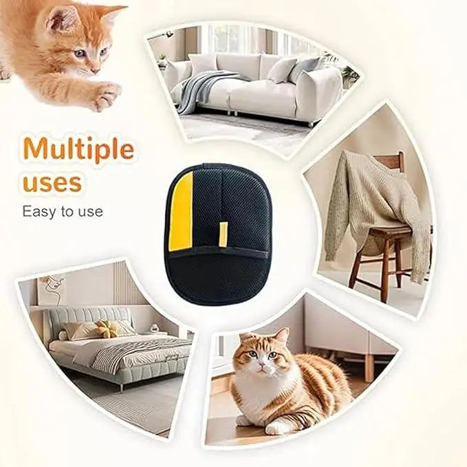 Luvas removedoras de pêlos de animais de estimação eletrostáticas para cães gatos, luva de aliciamento lavável reutilizável com escova de rolo de fiapos 2 em 1 - Seguro não-T