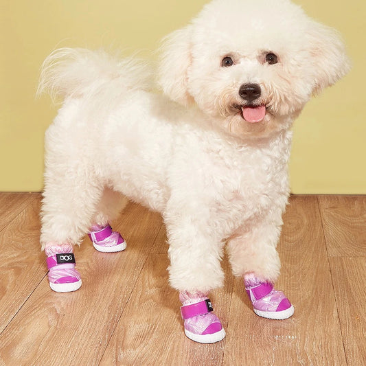 Dog Shoes for Large Dogs with Letters，Medium Dog Boots  Paw Protectors for Winter Snowy Day，Water-Resistant in Rainy Weather, Ou