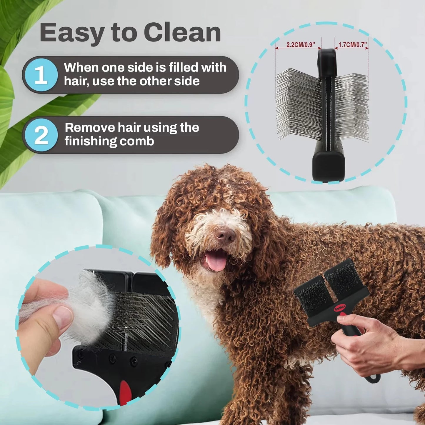Escova dupla face para animais de estimação, cão, gato, cabelo, cerdas de pele, limpeza, massagem, pente, ferramenta de estilo, escova para cães, suprimentos para animais de estimação