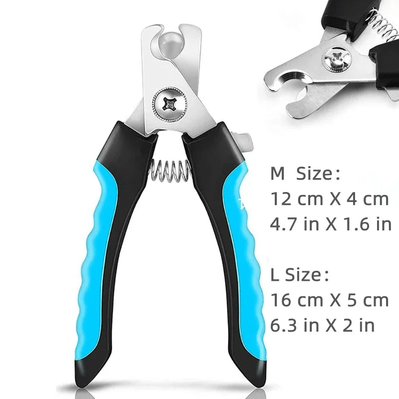 Cortador de unhas profissional para animais de estimação com guarda de segurança tesoura de aço inoxidável gato cão para cuidados com as garras suprimentos de preparação tamanho se encaixa
