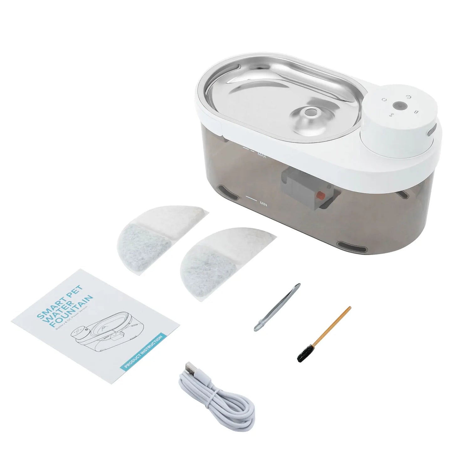 White Pet Water Dispenser, Automatic Fresh Water Flow, Hygienic Design for Cats and Dogs, Convenient & Easy to Use