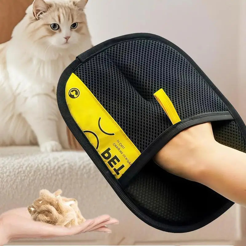 Luvas removedoras de pêlos de animais de estimação eletrostáticas para cães gatos, luva de aliciamento lavável reutilizável com escova de rolo de fiapos 2 em 1 - Seguro não-T