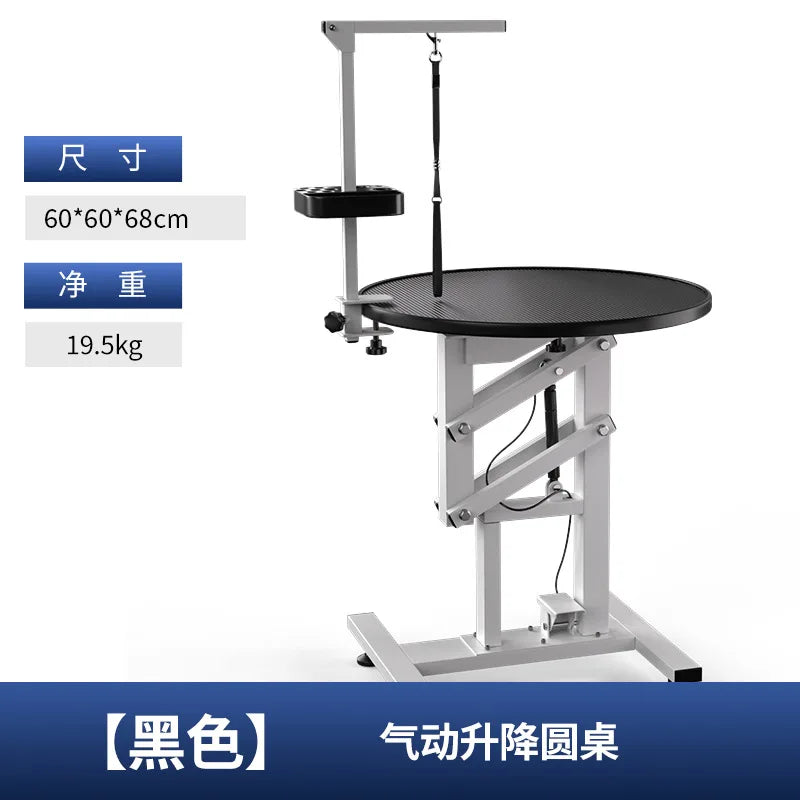 Mesa de Tosa Pneumática para Animais de Estimação, Estação de Tosa Rotativa Redonda, 360 °   Mesa Giratória para Banho de Animais de Estimação, Suporte para Higiene de Cães e Gatos