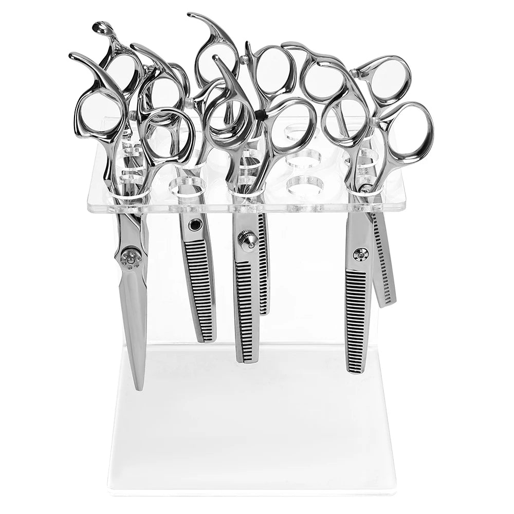 15 grades tesoura titular acrílico tesouras expositor cremalheiras de armazenamento maquiagem escova organizador barbeiro cabeleireiro supplie ferramentas
