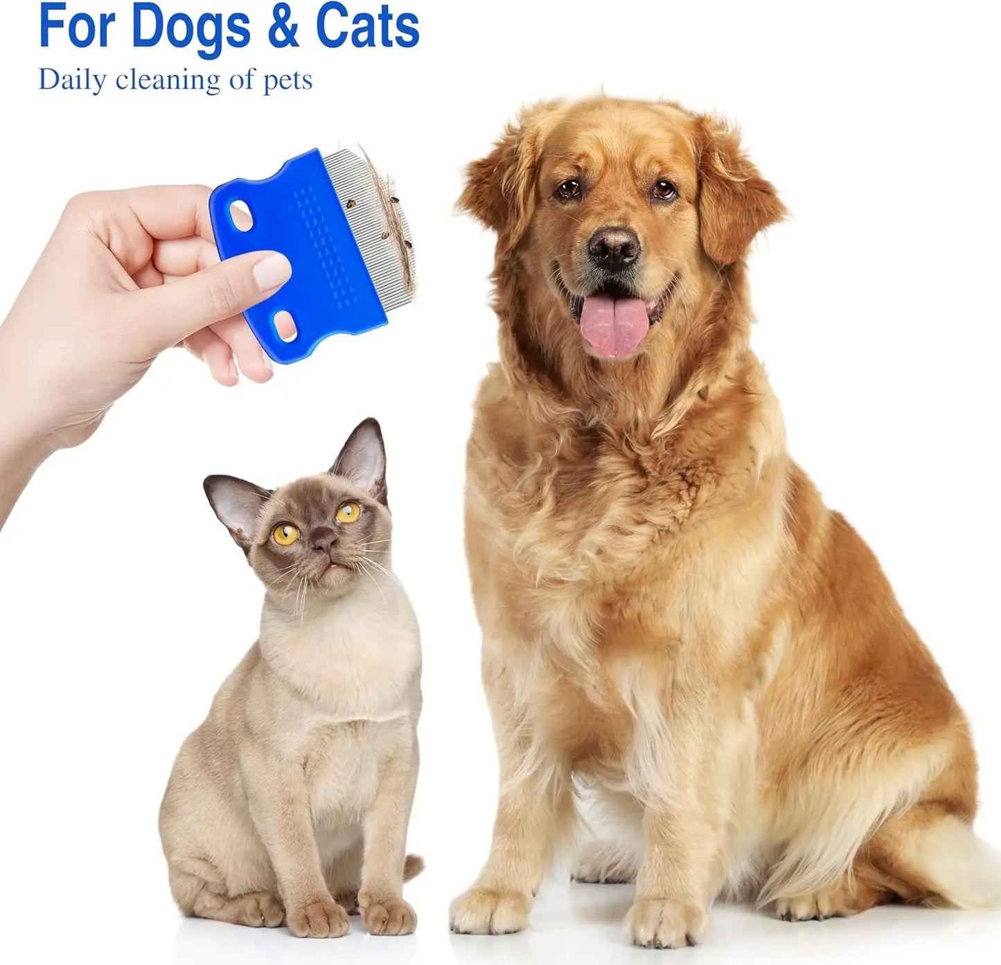 Flea Comb Cat Grooming Comb Set 2 Pcs/set Removes Mucus and Crust Small Lice Flea Combs Cats Supplies Pet Comb