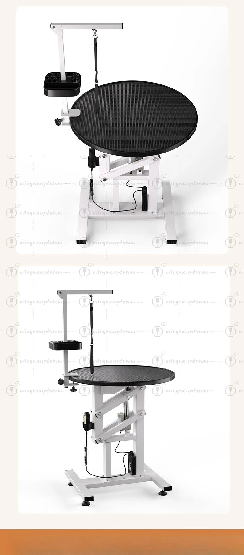 Mesa de Tosa Pneumática para Animais de Estimação, Estação de Tosa Rotativa Redonda, 360 °   Mesa Giratória para Banho de Animais de Estimação, Suporte para Higiene de Cães e Gatos