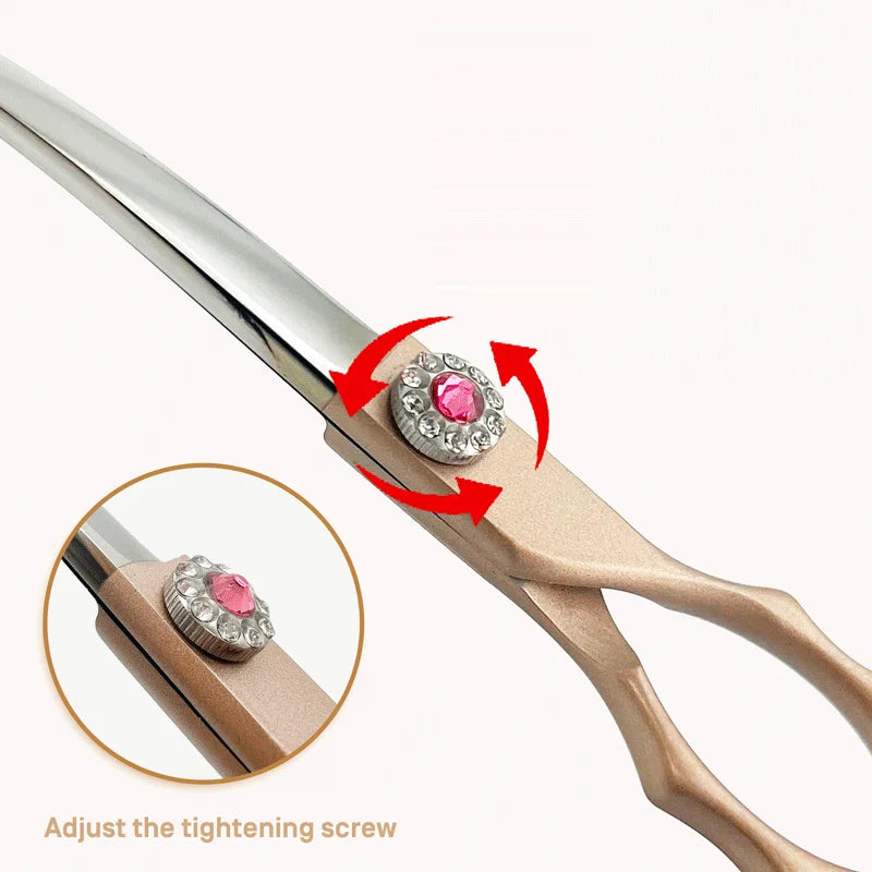 wingsbro 7 inch Pet Curved Scissors Stainless Steel Dog Grooming Shears Cat Curved Scissors Special Designed For Pet Grooming