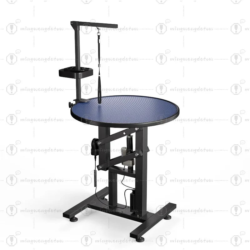 Mesa de Tosa Pneumática para Animais de Estimação, Estação de Tosa Rotativa Redonda, 360 °   Mesa Giratória para Banho de Animais de Estimação, Suporte para Higiene de Cães e Gatos