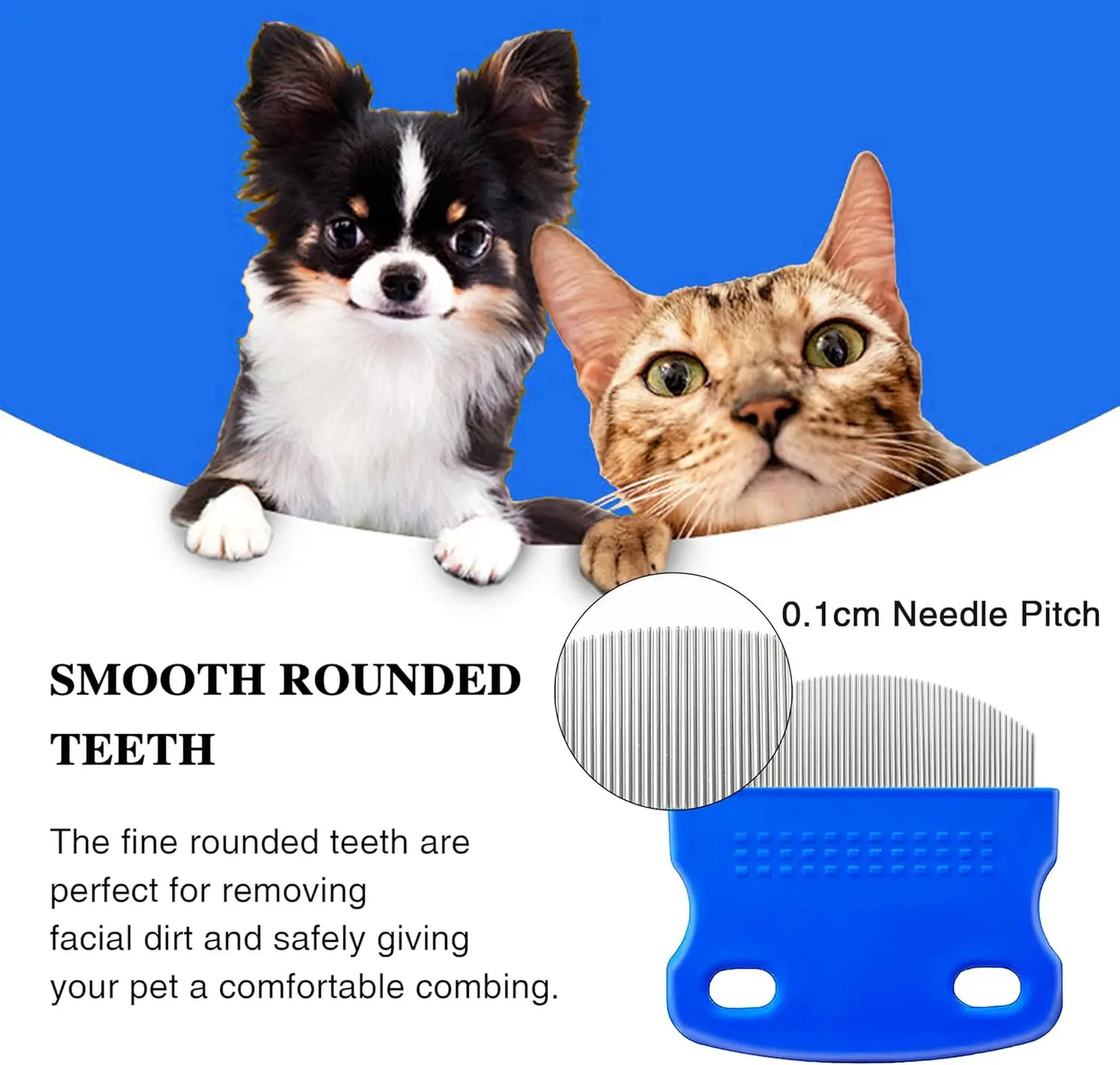 Flea Comb Cat Grooming Comb Set 2 Pcs/set Removes Mucus and Crust Small Lice Flea Combs Cats Supplies Pet Comb