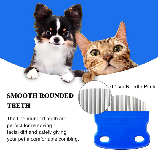 Flea Comb Cat Grooming Comb Set 2 Pcs/set Removes Mucus and Crust Small Lice Flea Combs Cats Supplies Pet Comb
