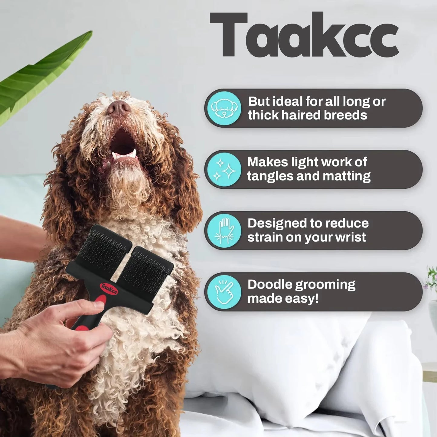 Escova dupla face para animais de estimação, cão, gato, cabelo, cerdas de pele, limpeza, massagem, pente, ferramenta de estilo, escova para cães, suprimentos para animais de estimação