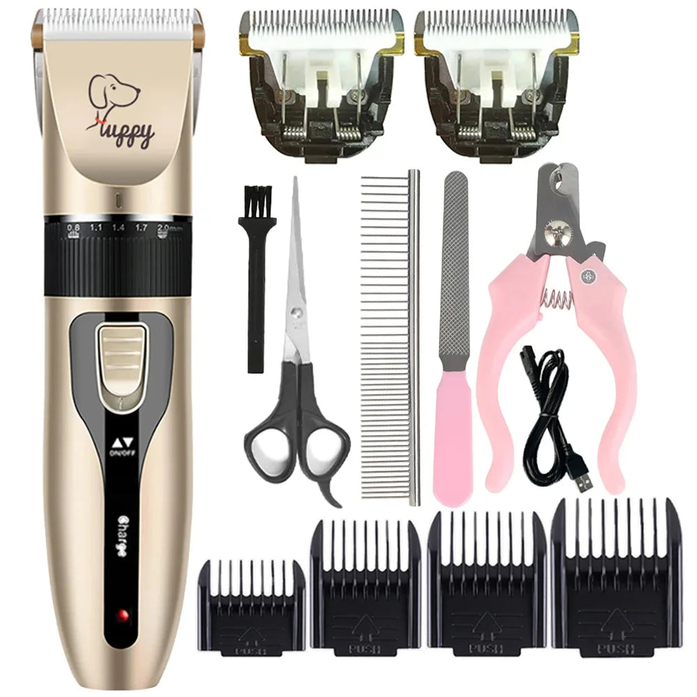 Máquina de cortar cabelo para animais de estimação/gato/coelho, aparador profissional, conjunto de barbeador para animais de estimação, sem fio, recarregável, promoções