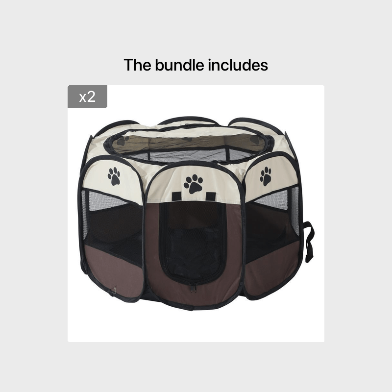 Octagonal Pet Fence Tent Oxford Cloth Scratch-Resistant Foldable Dog Cage for Dogs and Cats, Kennel Nest