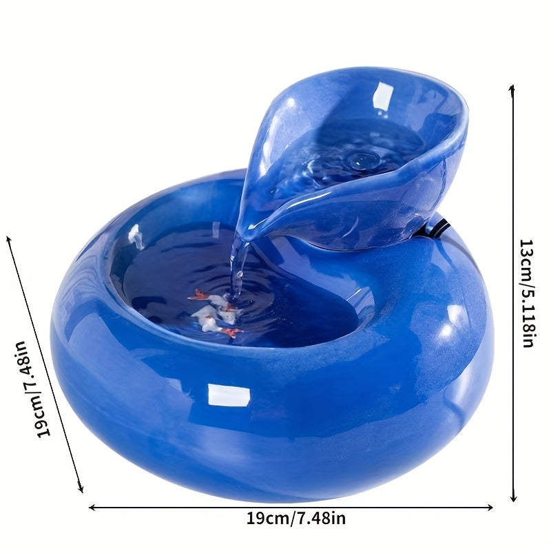 [Automatic Pet Water Dispenser] USB-Powered Automatic Pet Water Dispenser with Replaceable Filter | Modern Blue Design with White Accents, Hygienic Water Bowl for Cats & Dogs, No Battery Needed, Cat Water Fountain, Pet Hydrat