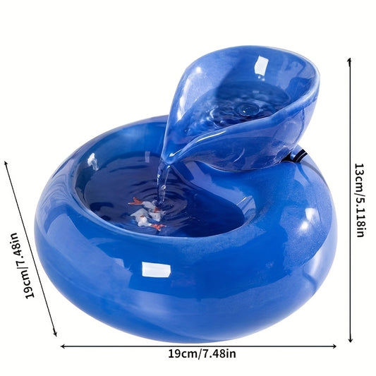 [Automatic Pet Water Dispenser] USB-Powered Automatic Pet Water Dispenser with Replaceable Filter | Modern Blue Design with White Accents, Hygienic Water Bowl for Cats & Dogs, No Battery Needed, Cat Water Fountain, Pet Hydrat