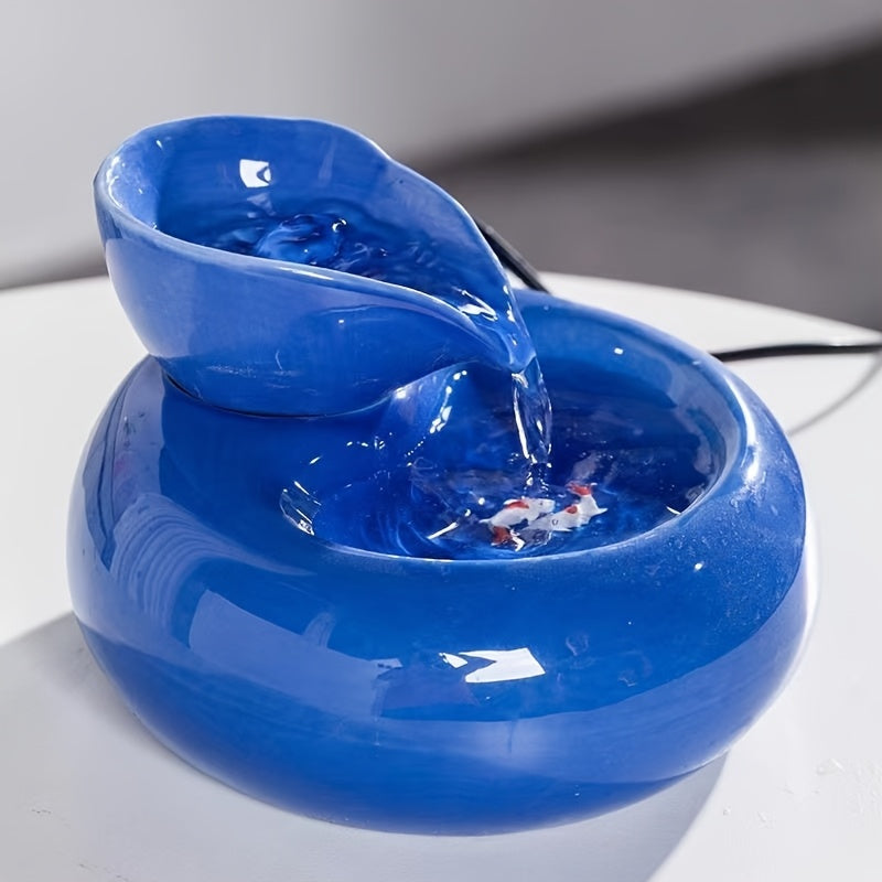 [Automatic Pet Water Dispenser] USB-Powered Automatic Pet Water Dispenser with Replaceable Filter | Modern Blue Design with White Accents, Hygienic Water Bowl for Cats & Dogs, No Battery Needed, Cat Water Fountain, Pet Hydrat